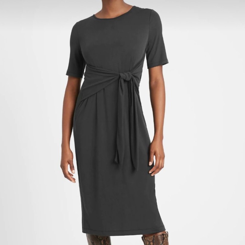 Banana Republic Sandwash Modal Twist-Front Wrap Dress